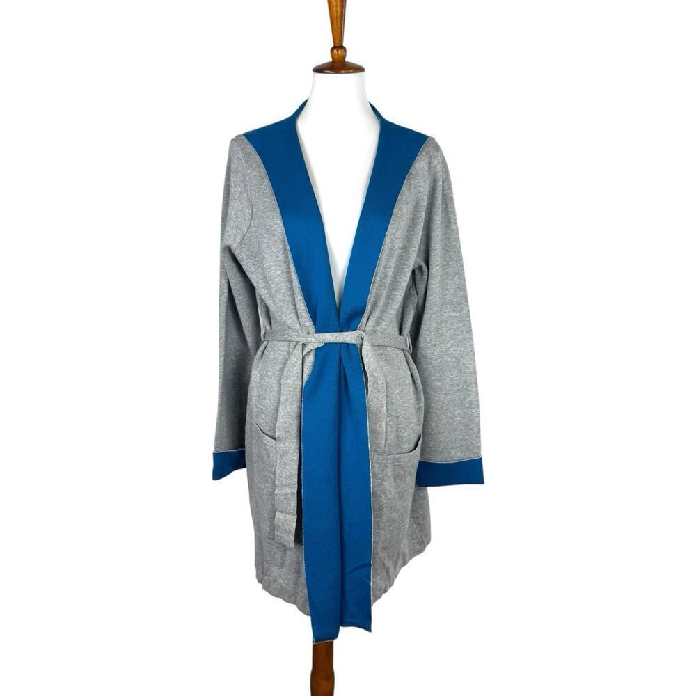 NWT The Limited Long Sleeve Hooded Robe Cardigan Gray / Blue Women's Size XL